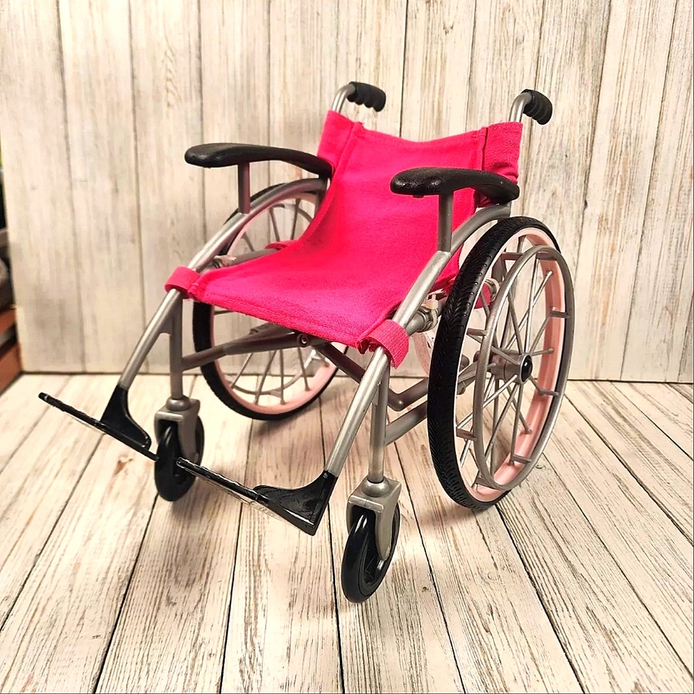 Our Generation OG Wheelchair For 18 Inch Dolls - Foldable Pink Wheelchair OG
